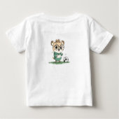 サッカーボールを持ったかわいいクマ ベビーTシャツ (裏面)