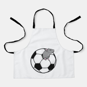 サッカーボールを持ったネズミ エプロン