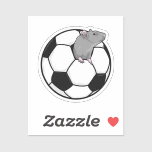 サッカーボールを持ったネズミ シール
