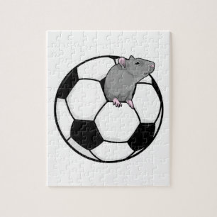 サッカーボールを持ったネズミ ジグソーパズル