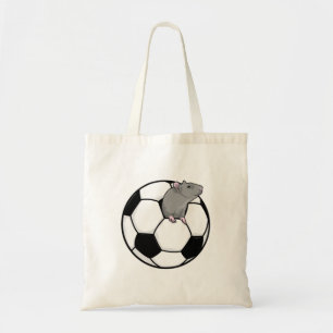 サッカーボールを持ったネズミ トートバッグ