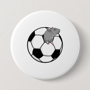 サッカーボールを持ったネズミ 缶バッジ