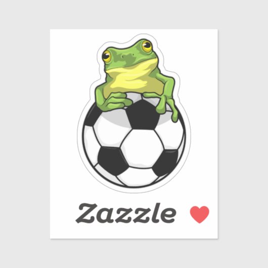 サッカーボールを持つカエル シール (シート)