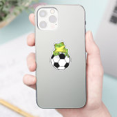 サッカーボールを持つカエル シール (スマートフォン)