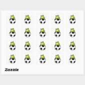 サッカーボールを持つカエル スクエアシール (シート)
