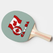 サッカーボールを持つカナダ国旗 卓球ラケット (横)