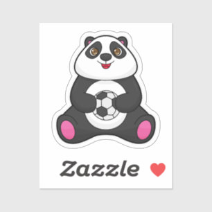 サッカーボールを持つサッカー選手としてのパンダ シール