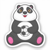 サッカーボールを持つサッカー選手としてのパンダ シール (正面)