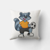 サッカーボールを持つサッカー選手としてのルーン クッション (裏面)