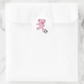 サッカーボールを持つサッカー選手としての豚 ラウンドシール (バッグ)