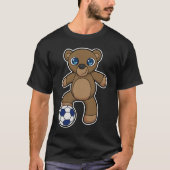 サッカーボールを持つサッカー選手としてベア Tシャツ (正面)