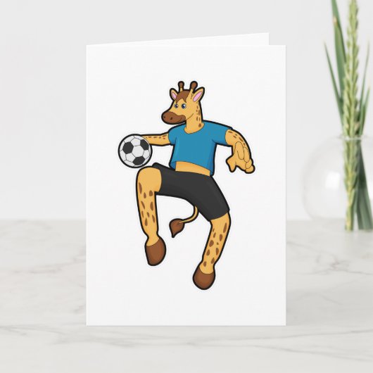 サッカーボールを持つサッカー選手のキリン カード (正面)