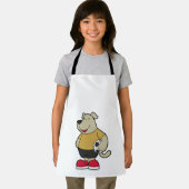 サッカーボールを持つサッカー選手の犬 エプロン (インサイチュ)