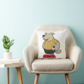 サッカーボールを持つサッカー選手の犬 クッション (椅子)