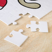 サッカーボールを持つサッカー選手の犬 ジグソーパズル (側面)