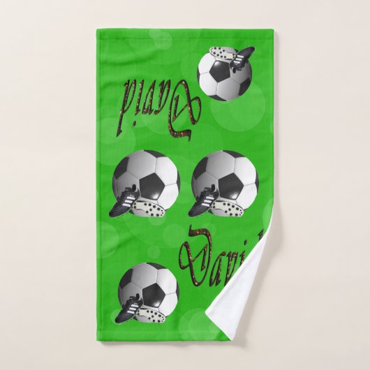 サッカーボールを持つデイビッドの名前、 ハンドタオル (ハンドタオル)