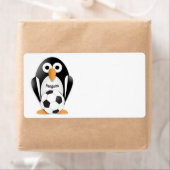 サッカーボールを持つペンギン ラベル (インサイチュ)
