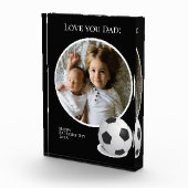 サッカーボールを持つ父の日の写真 フォトブロック (右)