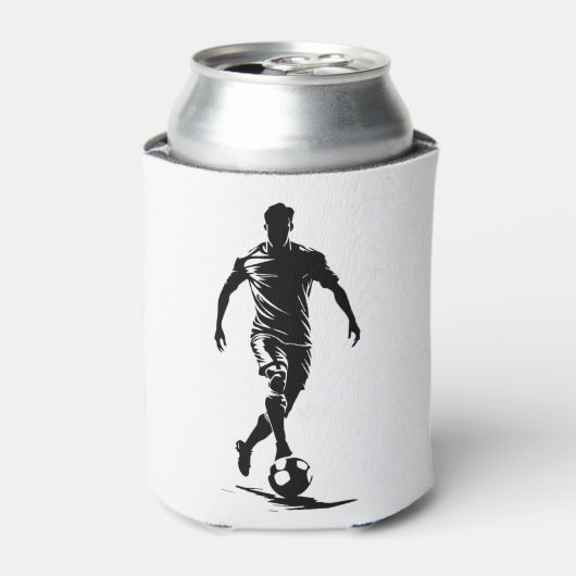 サッカーボールを持つ男のデザイン 缶クーラー (缶正面)