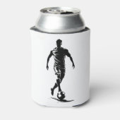 サッカーボールを持つ男のデザイン 缶クーラー (缶裏面)