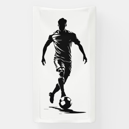 サッカーボールを持つ男性 横断幕 (縦)