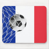 サッカーボールを旗にフランスの付ける マウスパッド (正面)