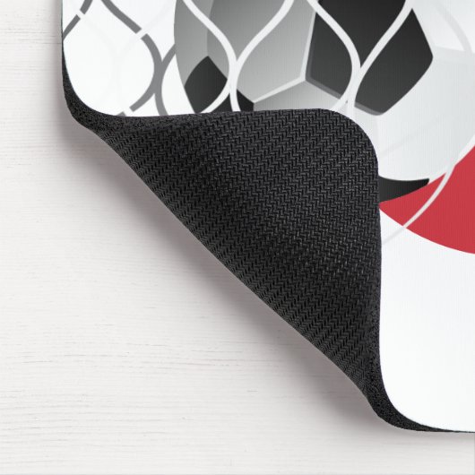 サッカーボールを旗に日本の付ける マウスパッド (コーナー)