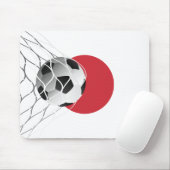 サッカーボールを旗に日本の付ける マウスパッド (マウス)