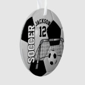サッカーボールを白黒に個人設定 オーナメント (正面)