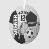サッカーボールを白黒に個人設定 オーナメント (正面)