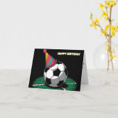 サッカーボールを着たカラフル帽子 カード (黄色い花)