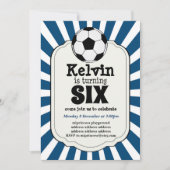 サッカーボールを6個回転させる少年招待状 招待状 (正面)