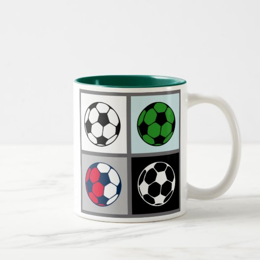 サッカーボールアイコンマグ ツートーンマグカップ (右)