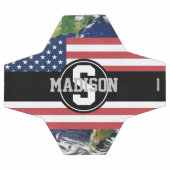 サッカーボールアメリカ国旗の地球モノグラムHAMbyWG サッカーボール (フラット)