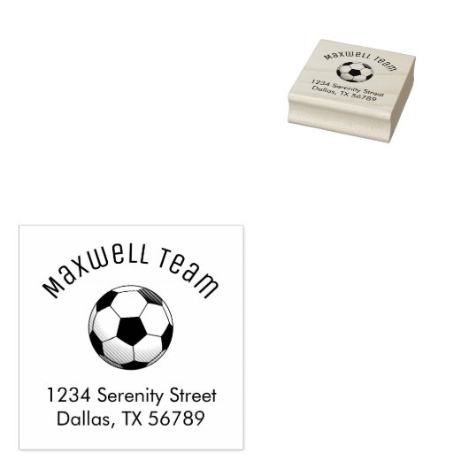 サッカーボールアーチファミリーアドレス ラバースタンプ (押印)