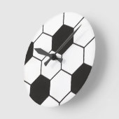 サッカーボールインスパイア柄 幾何学プリント  ラウンド壁時計 (傾斜)