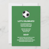 サッカーボールオングラスバー（ユダヤ教の）バル・ミツバー招待状 招待状 (裏面)
