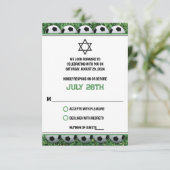 サッカーボールオングラスバー（ユダヤ教の）バル・ミツバーRSVP 出欠カード (スタンド正面)