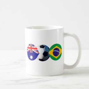 サッカーボールオーストラリアとブラジルが博物館を国旗 コーヒーマグカップ