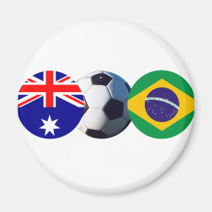 サッカーボールオーストラリアとブラジルが博物館を国旗 マグネット
