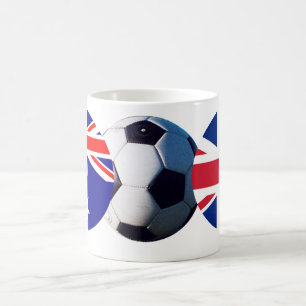 サッカーボールオーストラリアと英国国旗の博物館ザズレ コーヒーマグカップ