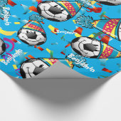 サッカーボールカスタムな色の誕生日の包装紙 ラッピングペーパー (角)