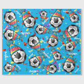 サッカーボールカスタムな色の誕生日の包装紙 ラッピングペーパー (フラット)