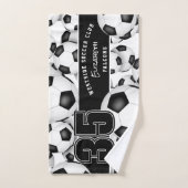 サッカーボールカスタムのチーム名 ハンドタオル (ハンドタオル)
