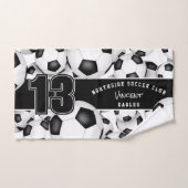 サッカーボールカスタムのチーム名 バスタオルセット (ハンドタオル)