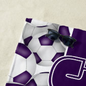 サッカーボールカスタムの多くはチーム名パープル ビーチタオル (インサイチュ)