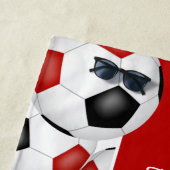 サッカーボールカスタムの多くはチーム名red black ビーチタオル (インサイチュ)