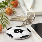 サッカーボールカスタムサッカー選手ジャージー番号 キーホルダー (側面)