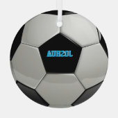 サッカーボールカスタムツリーオーナメント ガラスオーナメント (裏面)