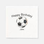サッカーボールカスタム誕生日パーティー スタンダードカクテルナプキン (正面)